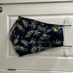 Adorable navy blue romper with pineapples